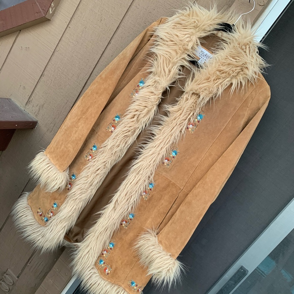 Wilson’s leather fur trim jacket